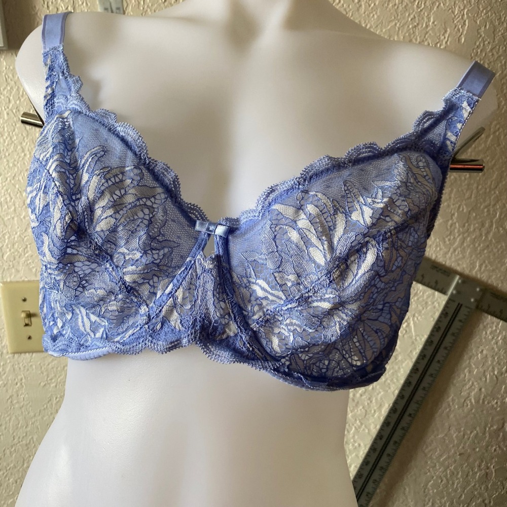 Paramour‎ Lace Bra Underwire Support Everyday Comfort Periwinkle